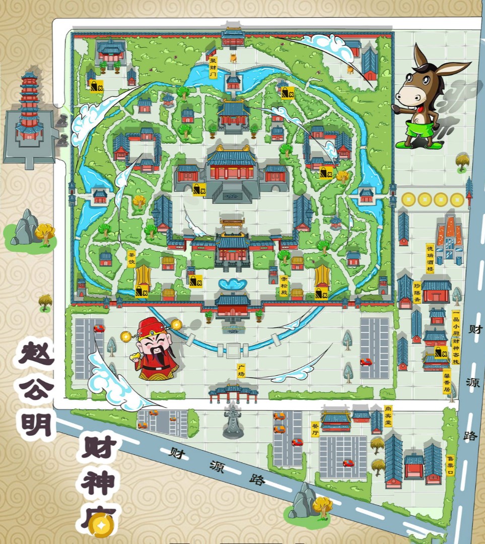 汝州寺庙类手绘地图
